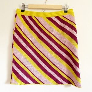 Reclaimed Vintage Striped Knit Mini Skirt Size 10